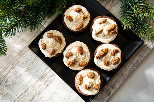 Pampered Chef weihnachtliche Schokomuffins von oben