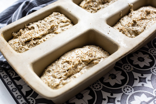 Pampered Chef Buchweizenbrot Teig in Mini-Kastenform