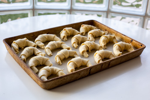 Pampered Chef Nutella-Hörnchen Teiglinge auf großem Ofenzauberer