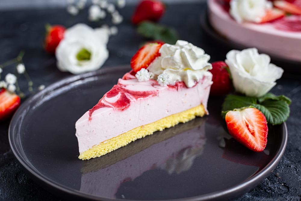 Thermomix Erdbeer-Quark-Kuchen STück