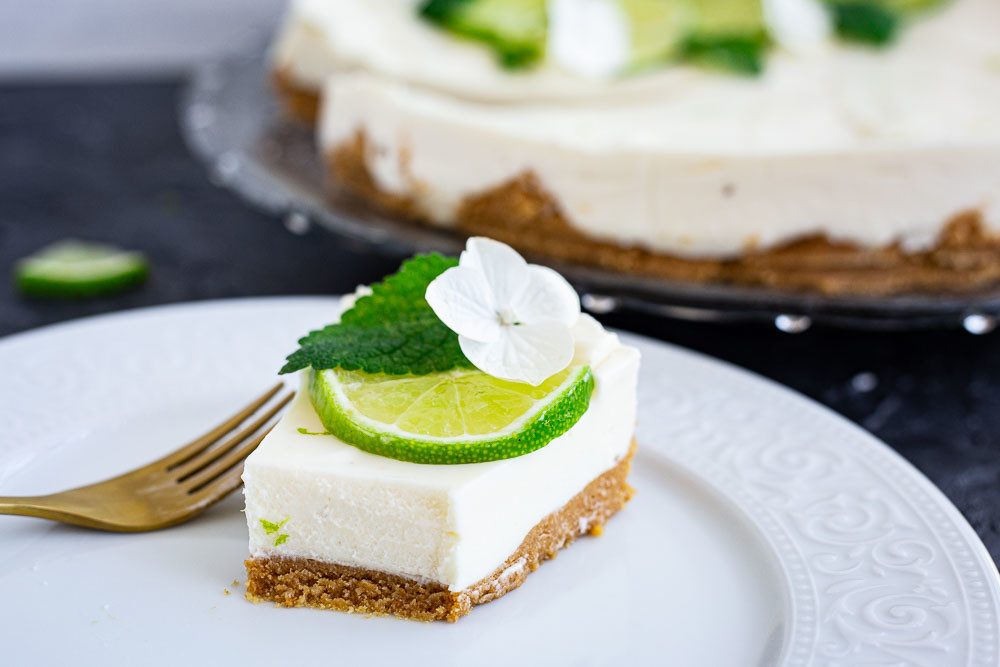 Thermomix Stück angegessen Limetten-Käsekuchen