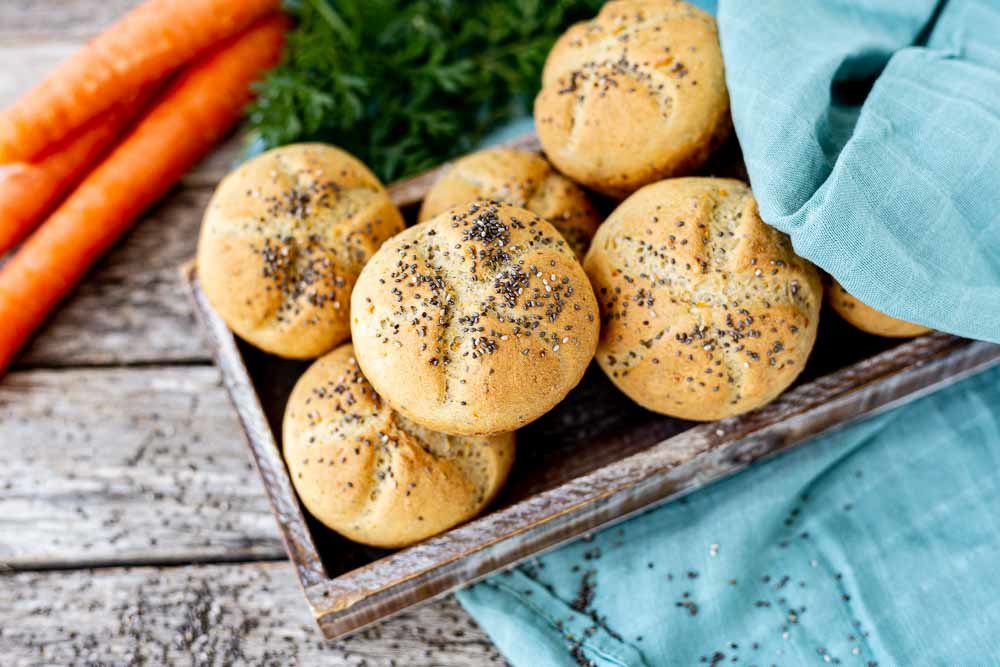 Thermomix Chia-Brötchen von oben