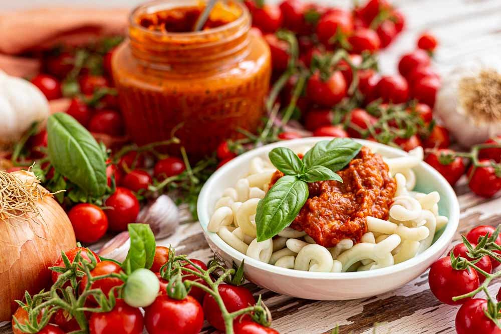 Thermomix Tomatensugo auf Nudeln