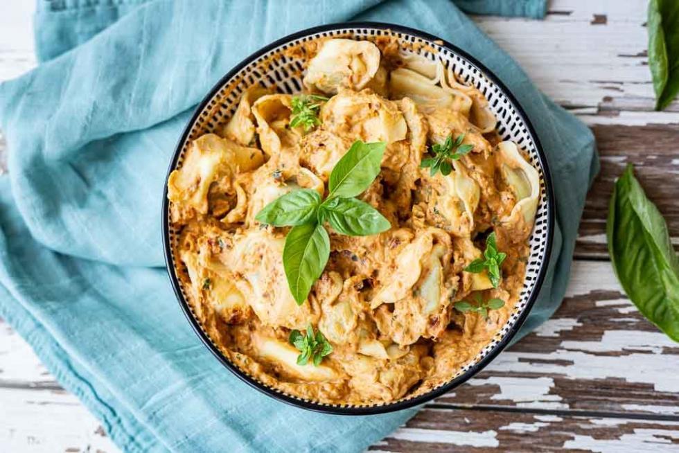 Tortellini-Salat mit Tomate-Basilikum-Sauce aus dem Thermomix